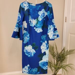 Calvin Klein Bell Sleeve Midi Dress